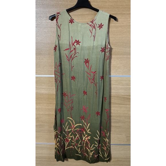 Darian Petites Sleeveless Midi Dress Floral Print Varied Green - Women’s Size 18 - Picture 4 of 4